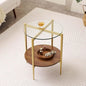 LumFurn Round Glass End Table, Mid-Century Modern Design Sofa Table by LumFurn