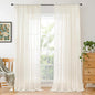 BGment 102 Inches Long Ivory Linen Curtains by BGment