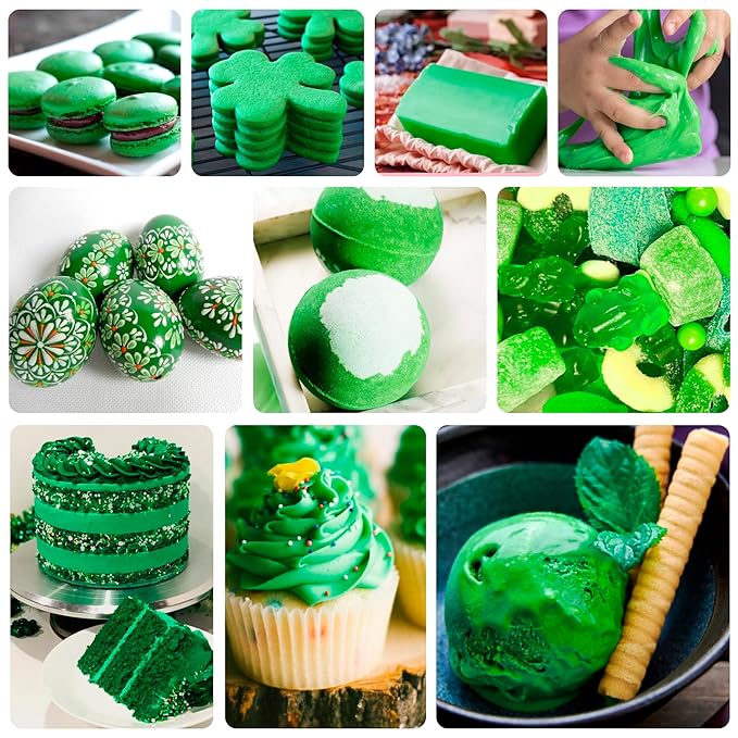 Food Coloring - Vibrant Liquid Icing Food Coloring Set for Baking, Cake Decorating, Easter Egg, Airbrush - Tasteless Food Color Dye for Fondant, Slime, DIY Crafts - 5.5 Fl.oz / 160ml Each (Green)