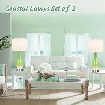 BesLowe 26in Tall Glass Table Lamps Set of 2 - Image 7