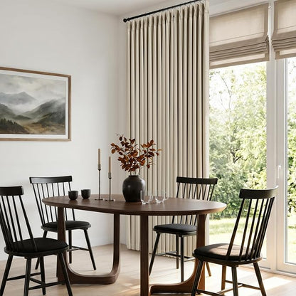 Oatmeal Beige Extra Wide Blackout 60 x 92 Inch Pinch Pleat Curtains 1 Panel | - Image 6