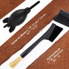 Espresso Coffee Machine Cleaning Brush Kit with Portafilter Cleaning Disc (Dual Head Brush with Rocket air Blower)