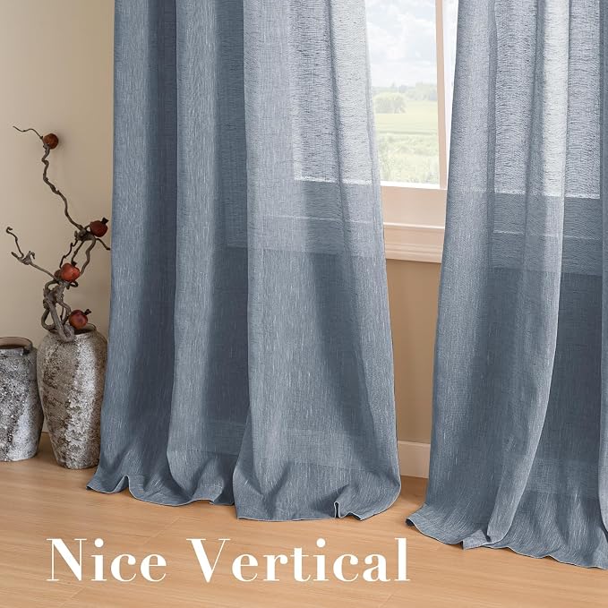 H.VERSAILTEX Linen Curtains Flax Linen Blended Curtain Panels - Image 7