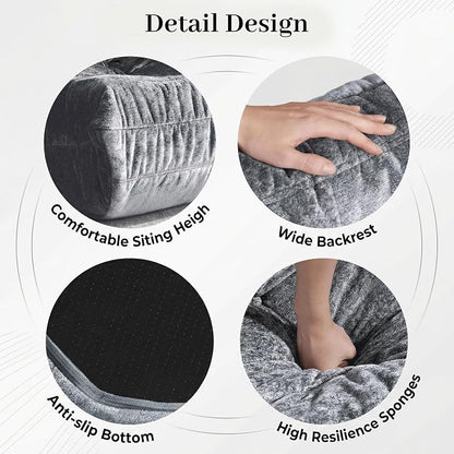 Bean Bag Chair, 2 Seater Lazy Bean Bag Sofa Memory Foam Couch, Giant Bean Bag - Image 5