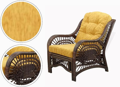 Malibu Lounge Set of 4: 2 Natural Rattan Wicker Chairs, Three-Seater Sofa - Image 6