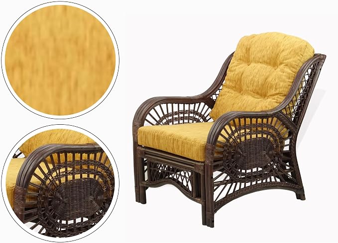 Malibu Lounge Living Accent Armchair Natural Rattan Wicker Handmade Design - Image 3