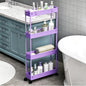 SPACELEAD Slim Storage Cart 3 Tier, Bathroom Organizer Rolling Utility by Home