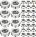 Zubebe 100 Pcs Aluminum Tin Jar Refillable Containers Clear Top Screw Lid Round Tin Container Bottle for Cosmetic, Cream, Diamond Painting, Salves, Balms, Lip Balm, Spices or Others, Silver (2 oz)
