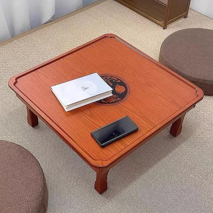Square Folding Coffee Table, Korean Dining Table, Solid Wood Low Tables - Image 6