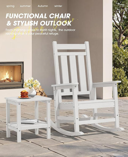 KINGYES Oversized Outdoor Rocking Chair, All-Weather Patio Rocking Chairs - Image 6