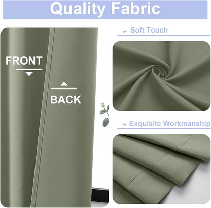 Simplebrand Ava Sage Green Short Blackout Curtains - Image 3