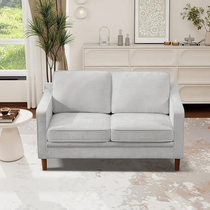 Kingfun 56" Chenille Sofa, Loveseat Couch, Mid Century Modern Love Seat Couches - Image 3