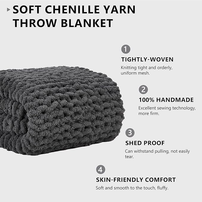 L'AGRATY Chunky Knit Throw Blanket - Image 4