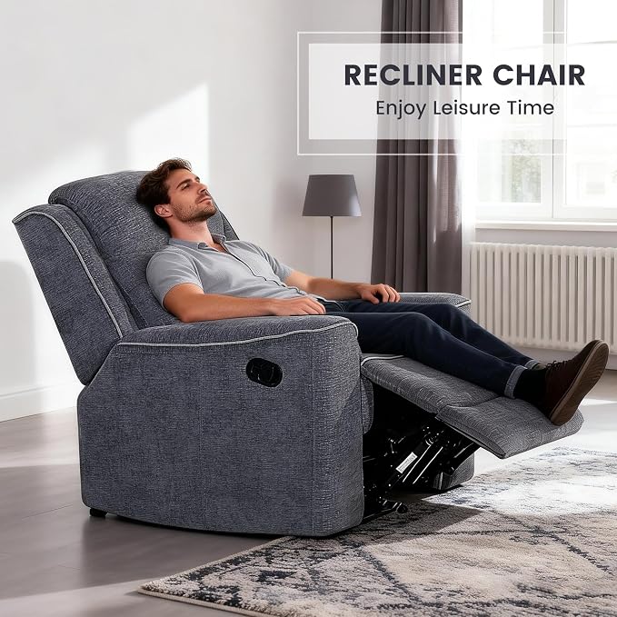 Betsy Furniture Soft Microfiber Manual Reclining Recliner, Relax and Comfortable - Image 4