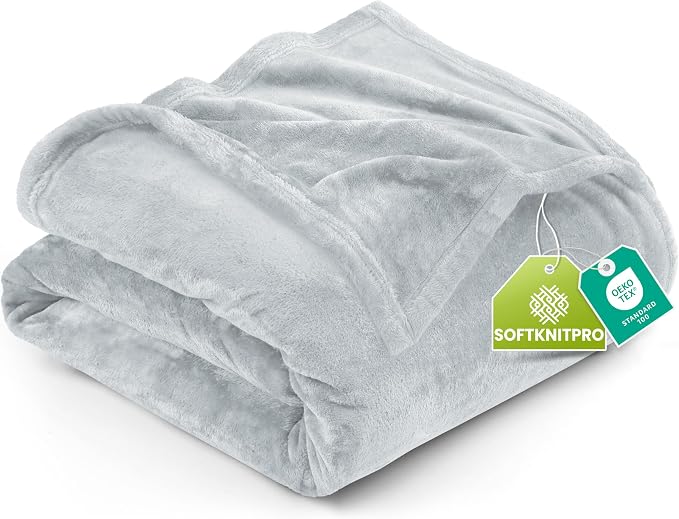Utopia Bedding Soft Fleece Bed Blanket King Size Light Grey | Microfiber Plush by UTOPIABEDDING