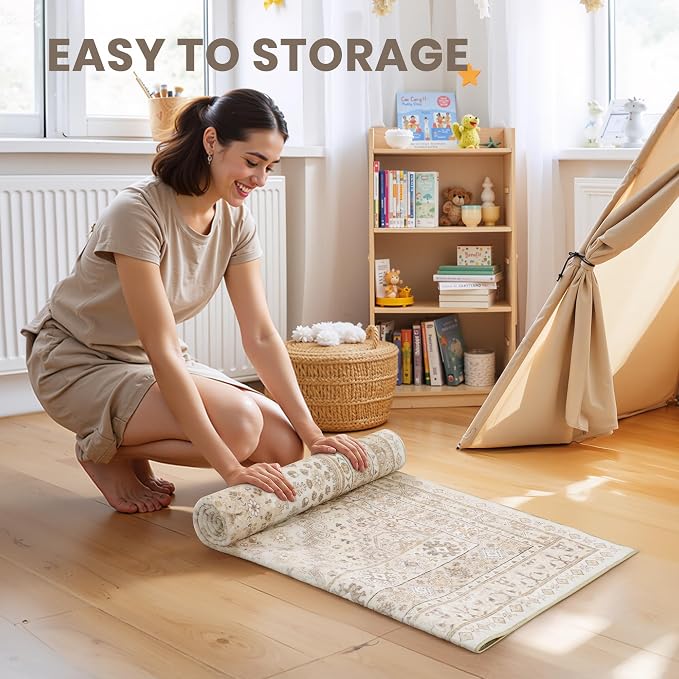 2x8 Runner Rug Non Slip, Washable Hallway Runner Rug, Nursery Room, Soft Runner - Image 9