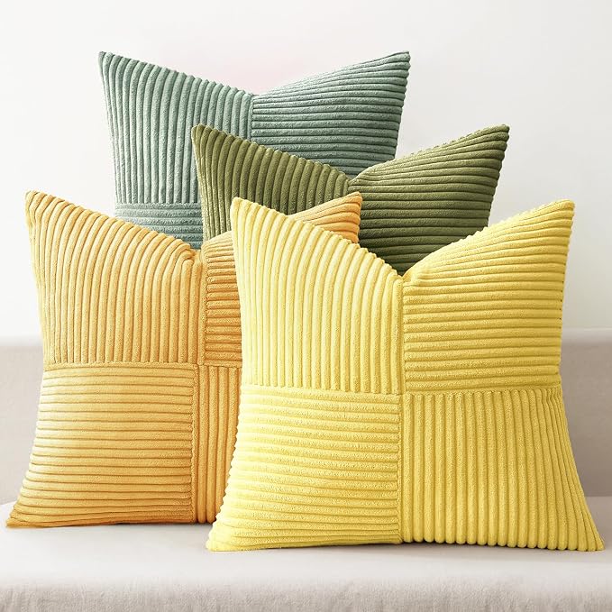MIULEE Boho Farmhouse Spring Decorative Throw Pillow Covers 20x20 Inch 4 Packs by MIULEE