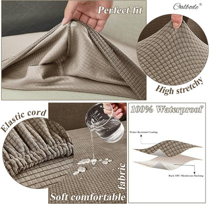 CALBODE 14Pcs Outdoor Stretch Cushion Covers, Waterproof Outdoor Chair Cushion - Image 3