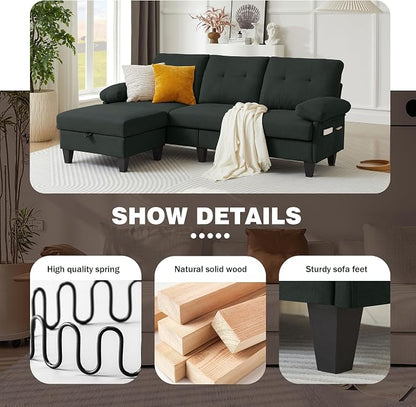 Sectional Sofa Couch for Living Room, Deep 3-Seater L Shaped Couches - Image 3