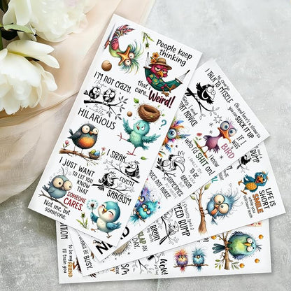 4 Sheets Rub on Transfers for Crafts, Funny owl Furniture Transfers for Wood - Image 5