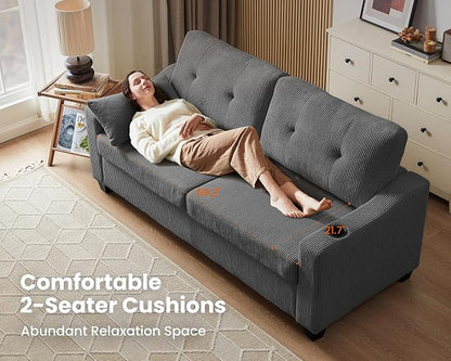 Queen Size Pull Out Sleeper Sofa Bed, 2-in-1 Convertible Corduroy Pull Out - Image 7