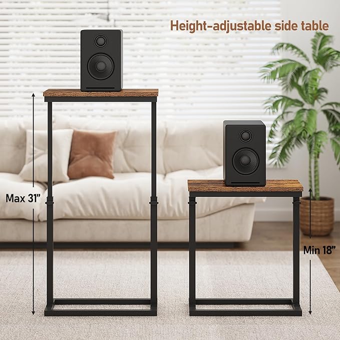 TUTOTAK End Table, Side Table, Tall Couch Table, Sofa Table, Living Room - Image 2