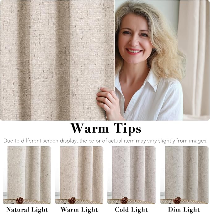 H.VERSAILTEX Linen 100% Blackout Curtains - Image 5