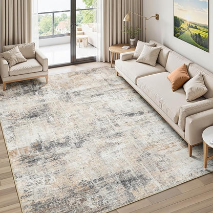 6x9 Area Rug for Living Room, Abstract Washable Non-Slip Carpet, Dining Room by Lofus