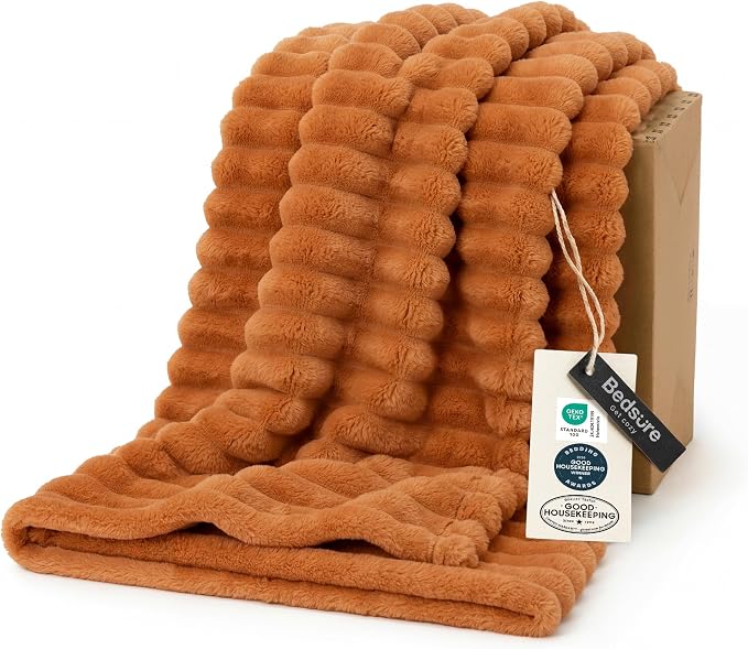 Bedsure Soft Burnt Orange Throw Blanket by Unknown