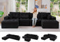 MAXYOYO 132" U Shaped Modular Sectional Sofa by MAXYOYO