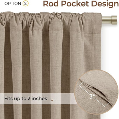 INOVADAY 100% Blackout Linen Curtains - Image 4