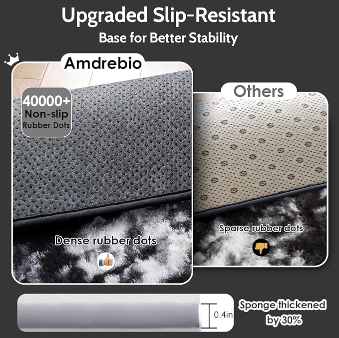 Amdrebio Black White Grey Runner Area Rug 2x6 - Image 5