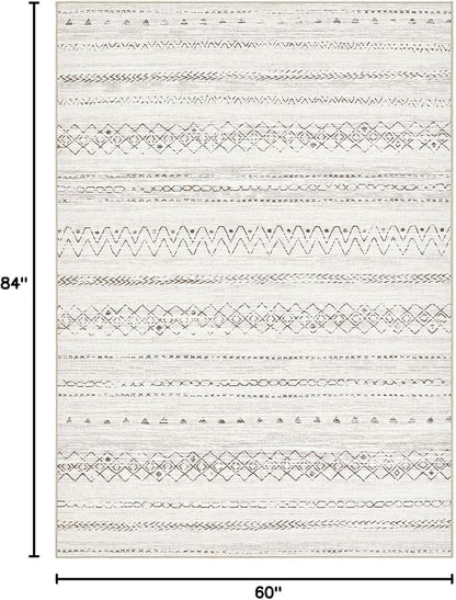 cotiled Boho 5x7 Area Rugs for Living Room: Soft Moroccan Washable Rug | Solve - Image 2