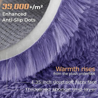 2x6 Runner Rug for Bedroom: Fluffy Shag Soft Washable Rugs Small Fuzzy Plush - Image 2