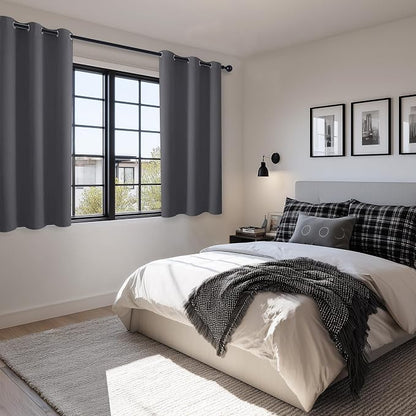 Blackout Curtains for Bedroom, Dark Grey, 42 x 54 Inch, 2 Panels | Thermal - Image 6