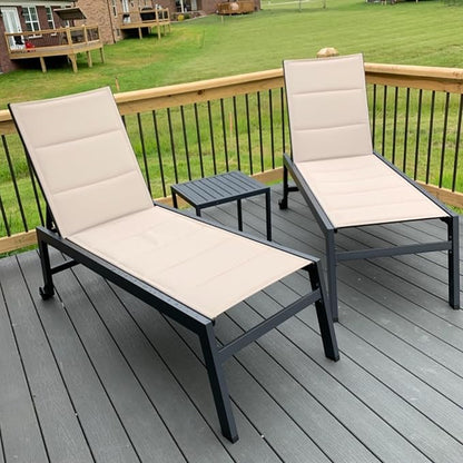 PURPLE LEAF Outdoor Patio Chaise Lounge Set of 4 Aluminum Lounge Chair - Image 8