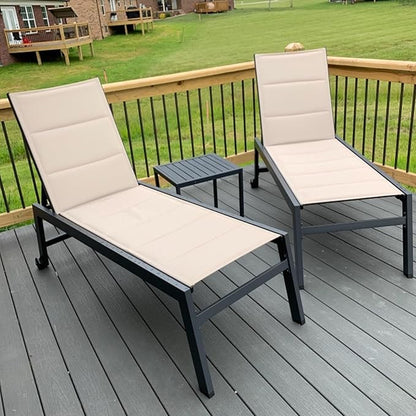 PURPLE LEAF Outdoor Patio Chaise Lounge Set of 2 Aluminum Lounge Chair - Image 8