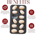 Bellemain Madeleine Pan | 12-Well Madeleine Mold Makes 12 Madeleine Cookies | Nonstick Tea Cake Pan for Madeleines, Cakelet Pan | Warp-Resistant Carbon Steel Madeline Pans (2-Pack)