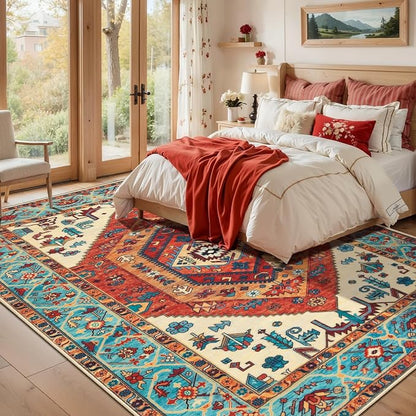 SERISSA 7x9 Washable Non Slip Boho Area Rug - Image 2