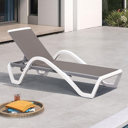 PURPLE LEAF Patio Chaise Lounge Chair by PURPLELEAF