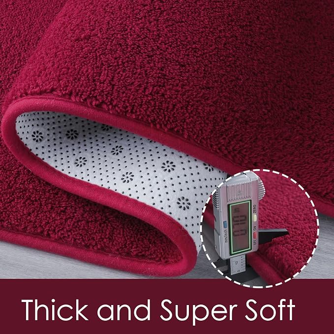6x9 Area Rugs for Living Room Non Slip Dorm Bedroom Rug, Wine Red | Modern Area - Image 4