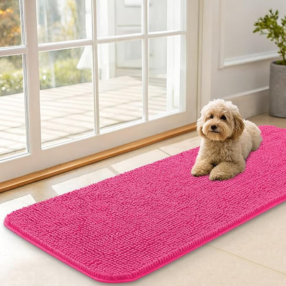 OLANLY Dog Door Mat for Muddy Paws 47x17, Super Absorbent Chenille Mud Mat | by OLANLY