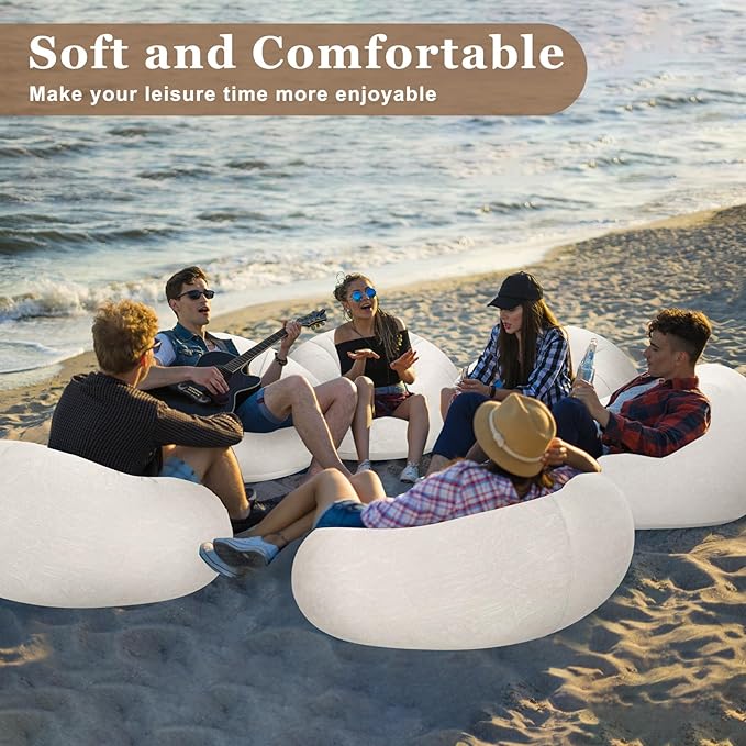 Realspring Inflatable Bean Bag Chairs Outdoor Blow up Camping Chairs Inflatable - Image 5