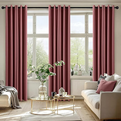 MIULEE Blackout Curtains for Bedroom 2 Panels 40 x 72 Inch Long Dusty Rose | - Image 6