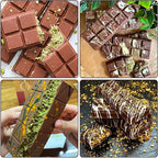 3 PCS Silicone Chocolate Bar Molds with 1 spatula,3/4 Inch Thick Non-Stick Chocolate Mold，Large Deep Cavity Chocolat Silicone Mold for Stuffed Chocolate Bars Knafeh Pistachio Chocolat