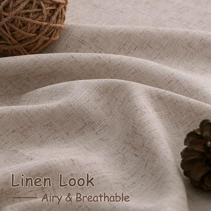 Oatmeal Linen 102 Inch Long Curtains - Image 5