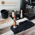 Coffee Tamper Mat for Portafilter - Silicone Tamping Pad -Espresso Machine Accessories (Black)