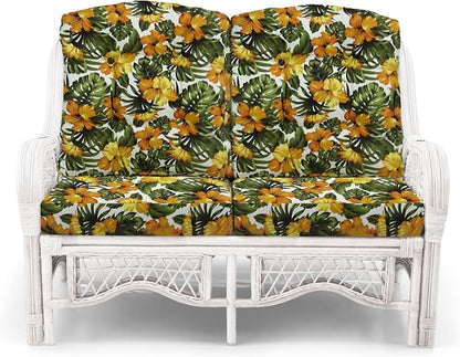 Malibu Lounge Loveseat Sofa Natural Rattan Wicker Handmade Design - Image 3