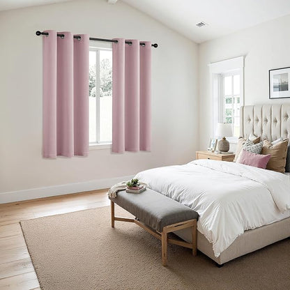 MIULEE Blackout Curtains for Bedroom 2 Panels 40 x 54 Inch Long Blush Pink | - Image 6