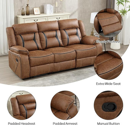 EBELLO Faux Leather Recliner Sofa Furniture Set - Image 6